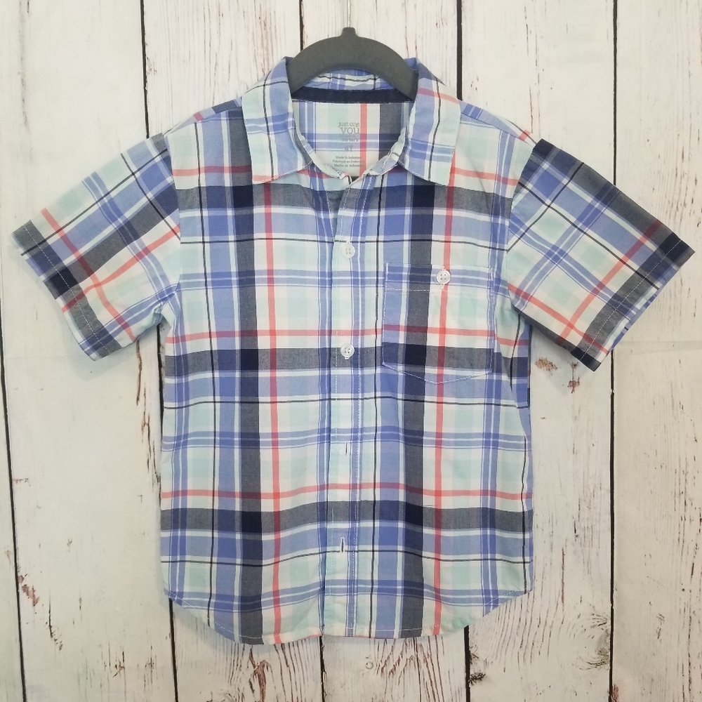 Just One You Carter's Plaid Short Sleeve shirt size 4T